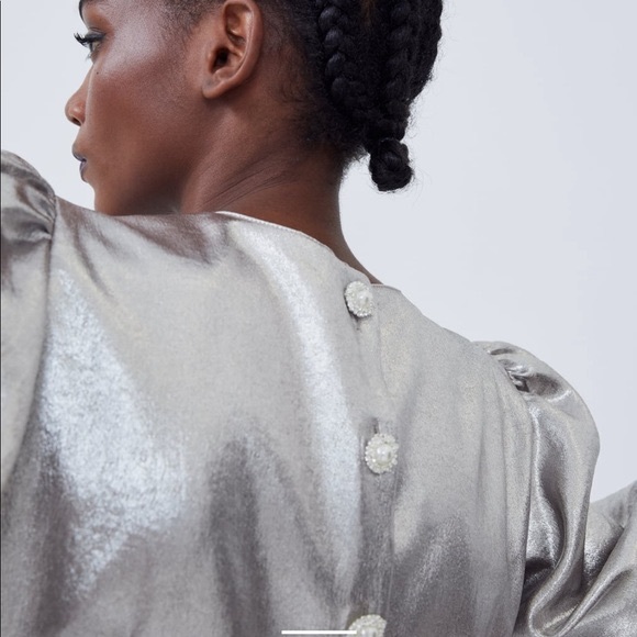 Zara Voluminous Metallic Top - Picture 3 of 11